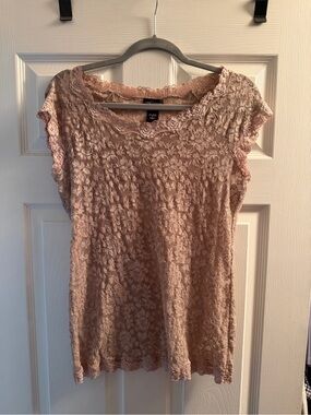 Moda International Blush Lace Cap-Sleeve Camisole